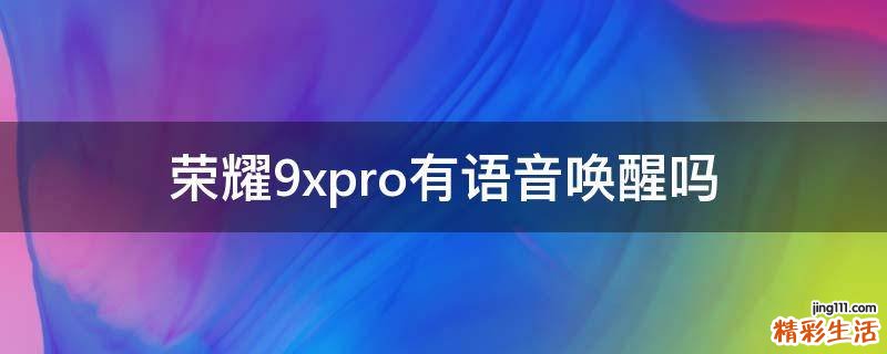 荣耀9xpro有语音唤醒吗