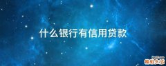 什么银行有信用贷款