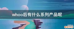 whoo后有什么系列产品呢