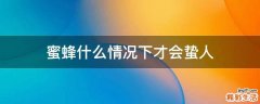 蜜蜂什么情况下才会蛰人