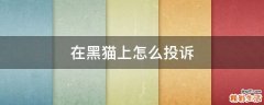 在黑猫上怎么投诉
