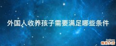 外国人收养孩子需要满足哪些条件