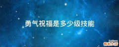 勇气祝福是多少级技能