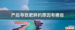 产后导致肥胖的原因有哪些