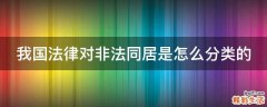 我国法律对非法同居是怎么分类的