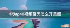 华为p40视频聊天怎么开美颜