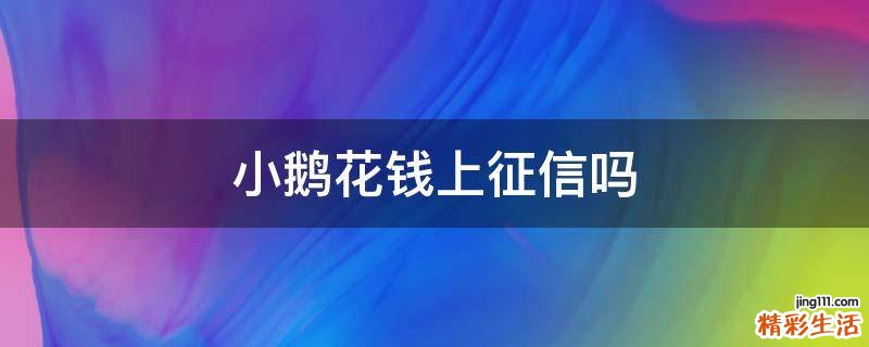 小鹅花钱上征信吗