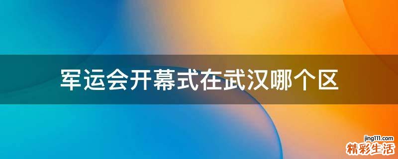 军运会开幕式在武汉哪个区