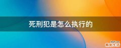 死刑犯是怎么执行的