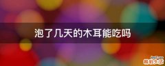 泡了几天的木耳能吃吗