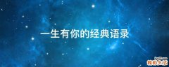 一生有你的经典语录