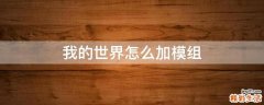 我的世界怎么加模组
