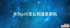 华为p30怎么知道是新机