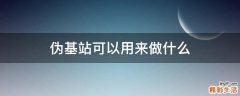 伪基站可以用来做什么