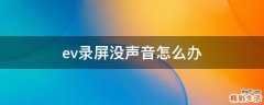 ev录屏没声音怎么办