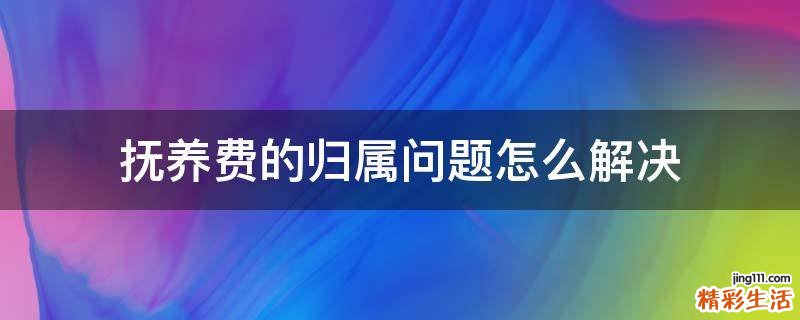 抚养费的归属问题怎么解决