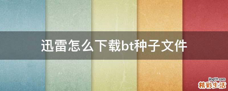 迅雷怎么下载bt种子文件