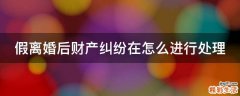 假离婚后财产纠纷在怎么进行处理