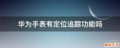 华为手表有定位追踪功能吗
