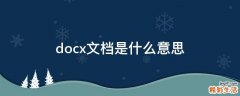 docx文档是什么意思