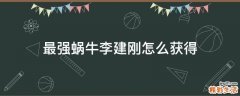 最强蜗牛李建刚怎么获得