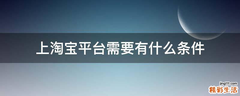 上淘宝平台需要有什么条件