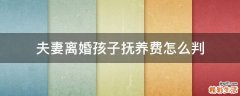 夫妻离婚孩子抚养费怎么判