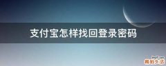 支付宝怎样找回登录密码