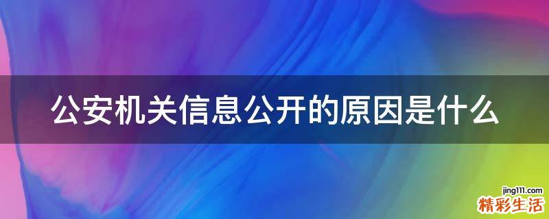 公安机关信息公开的原因是什么