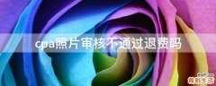 cpa照片审核不通过退费吗