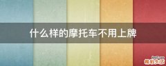 什么样的摩托车不用上牌
