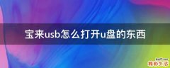 宝来usb怎么打开u盘的东西