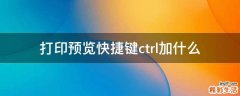 打印预览快捷键ctrl加什么