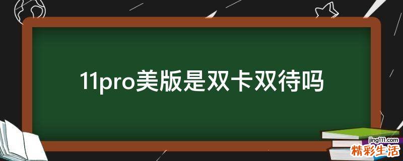 11pro美版是双卡双待吗