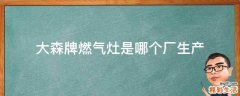大森牌燃气灶是哪个厂生产