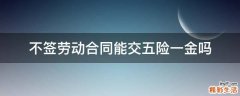 不签劳动合同能交五险一金吗