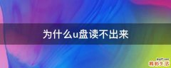 為什么u盤讀不出來(lái)