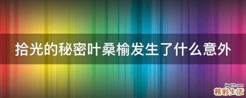 拾光的秘密叶桑榆发生了什么意外