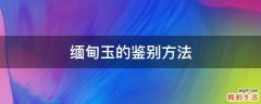 缅甸玉的鉴别方法