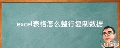 excel表格怎么整行复制数据