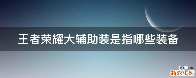 王者荣耀大辅助装是指哪些装备