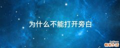 为什么不能打开旁白