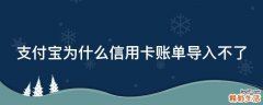 支付宝为什么信用卡账单导入不了