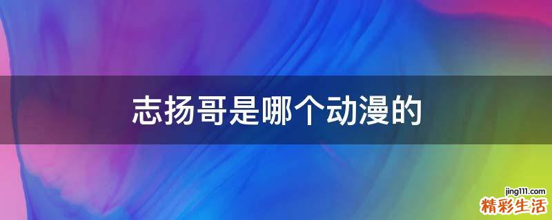 志扬哥是哪个动漫的