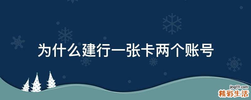 为什么建行一张卡两个账号