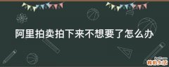 阿里拍卖拍下来不想要了怎么办