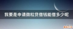 我要是申请微粒贷借钱能借多少呢