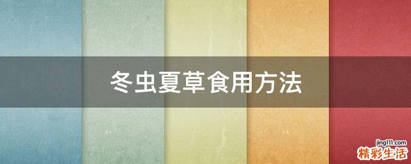 冬虫夏草食用方法