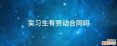 实习生有劳动合同吗