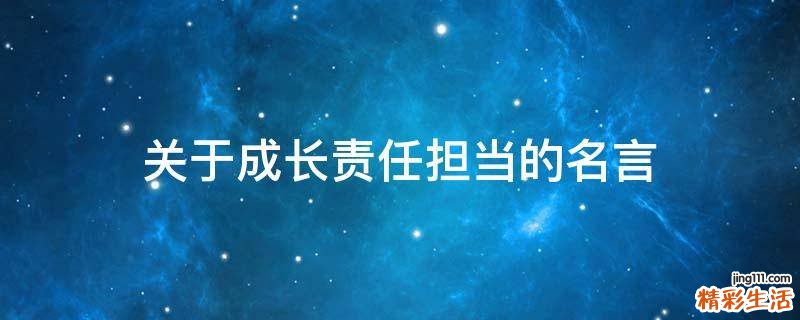 关于成长责任担当的名言